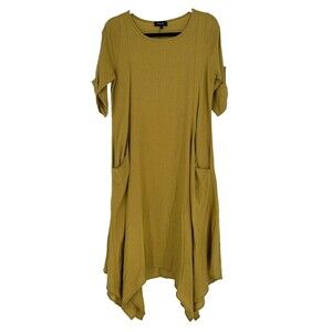 Roolee Womens Maxi Dress Size S Green Oversized Lagenlook Boho Hippie Beachy